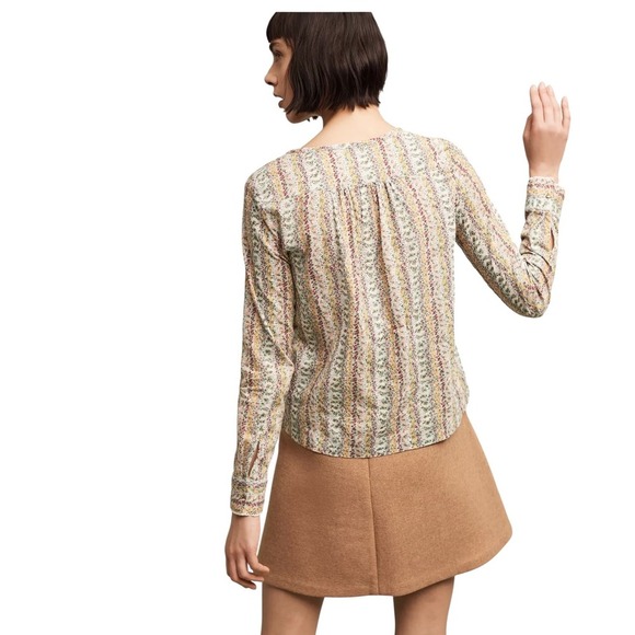 Maeve x Anthropologie Gelise Button Blouse Cotton Size Medium - Picture 3 of 9